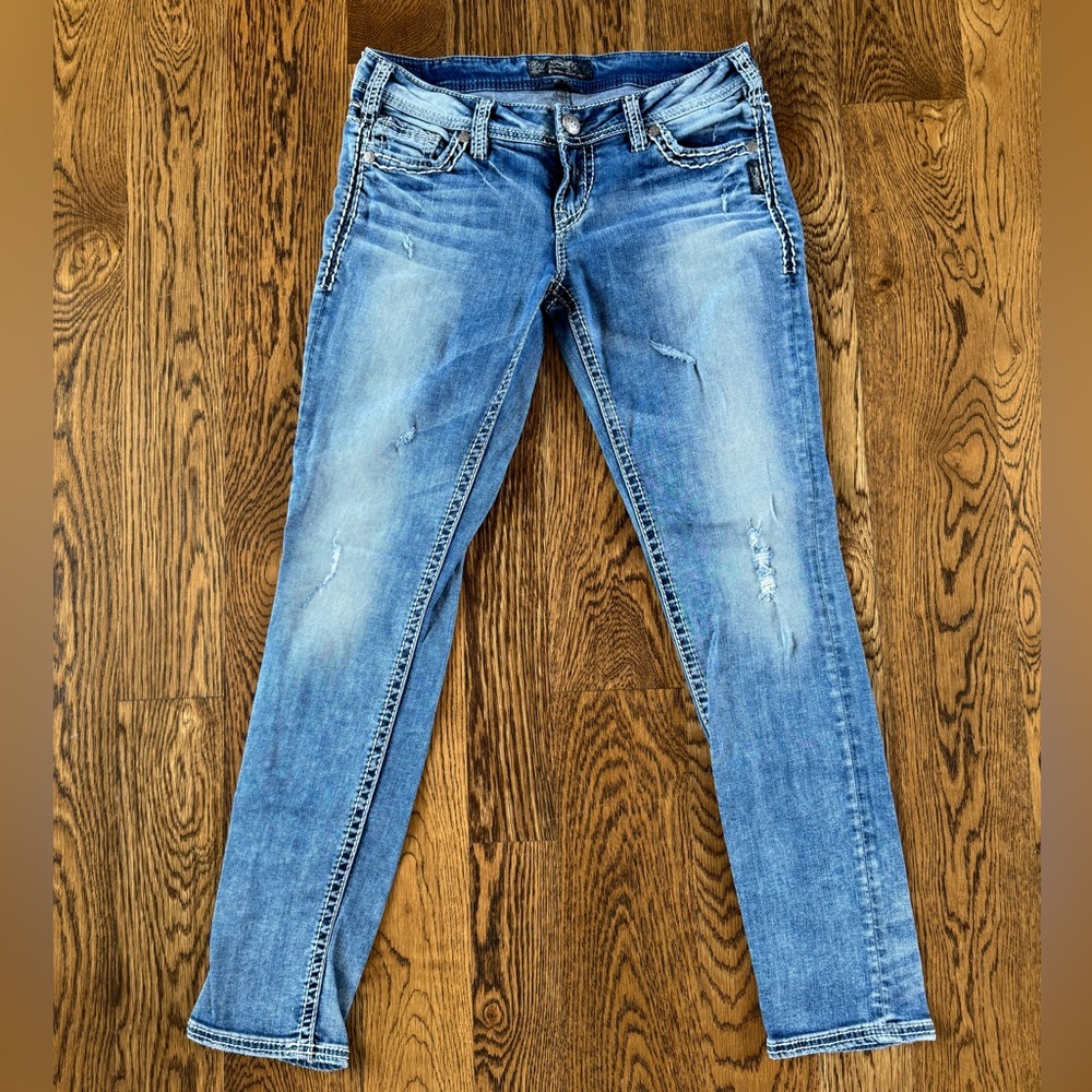 Silver Skinny Jeans